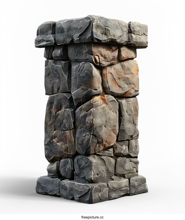 [Transparent Background PNG]Stone Pillar Isolated on transparent background