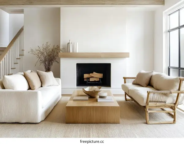 Modern Minimalist Living Room with Natural Light