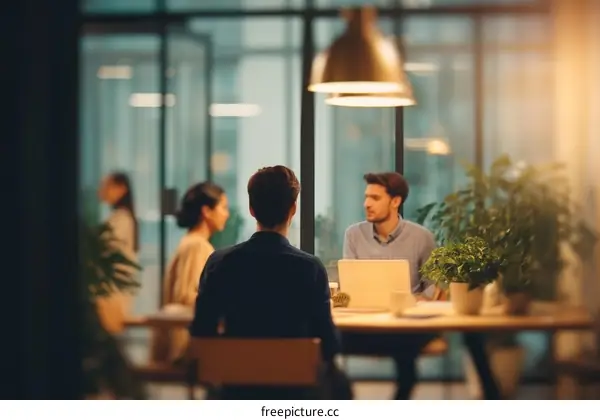 Business Meeting in Modern Office Space