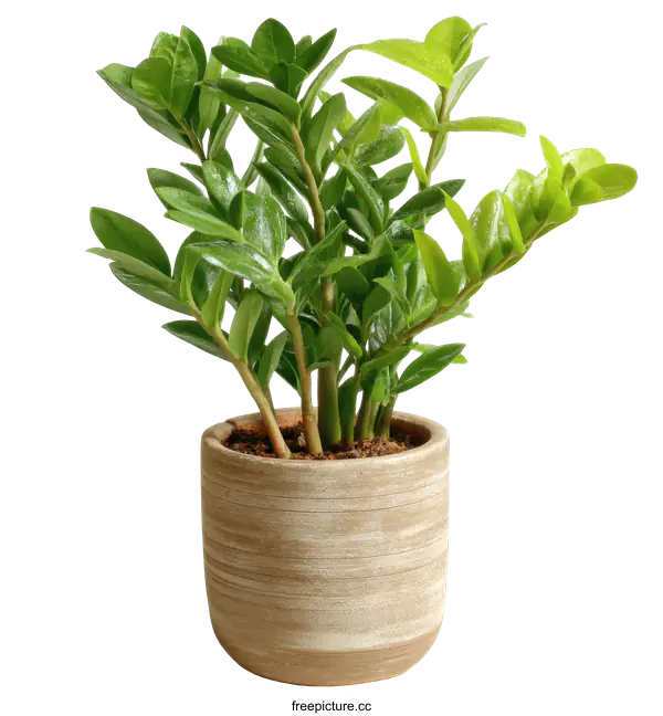 [Transparent Background PNG]Potted Plant with Vibrant Green Leaves