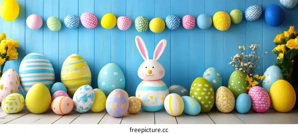 Colorful Easter Eggs and Decorations
