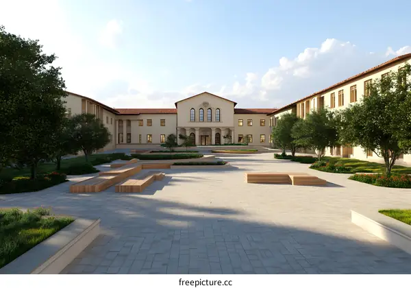 Architectural Design of a Modern Courtyard Building