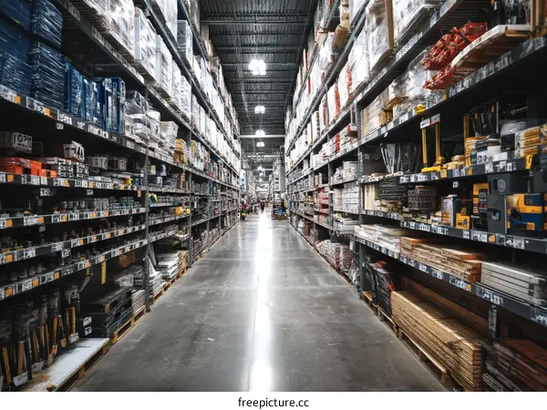 Huge Warehouse Filled with Building Materials and Supplies