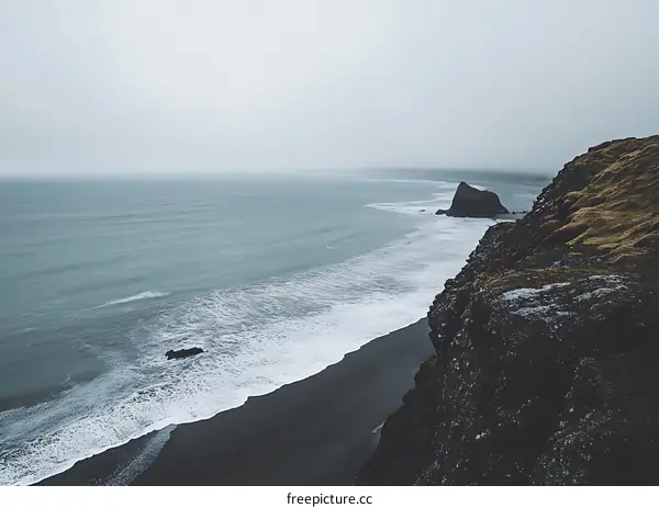 Black Sand Beach Iceland Coastline