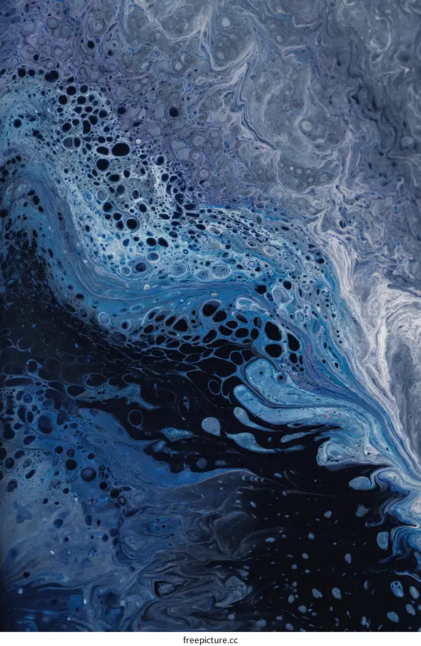 Abstract Blue Fluid Art Design