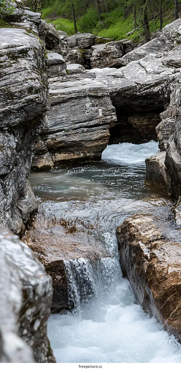 Rocky Mountain Waterfall Stream