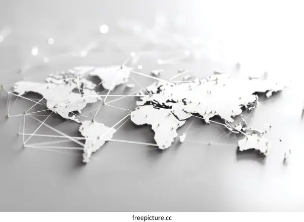 Global Connectivity World Map Illustration