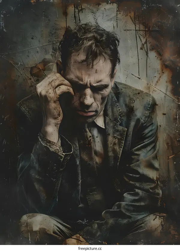 Portrait of a man with dirt on his face