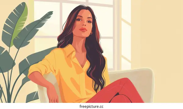 Confident businesswoman sitting in a chair