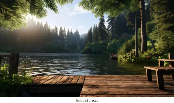 Tranquil Lake in the Woods