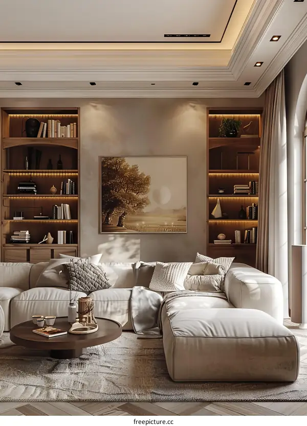 Modern minimalist style living room