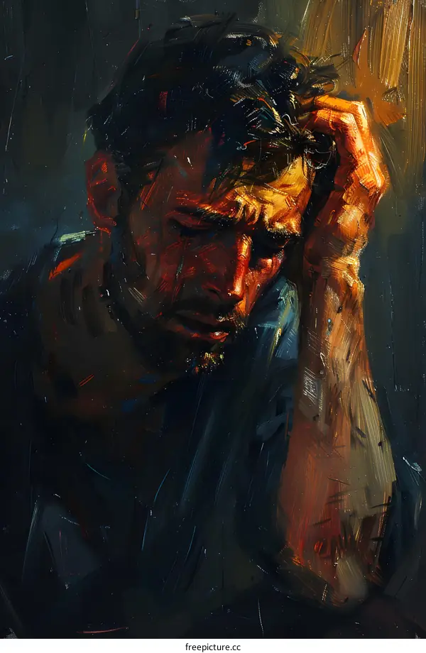 Portrait of a man with dark hair and beard wearing a black shirt