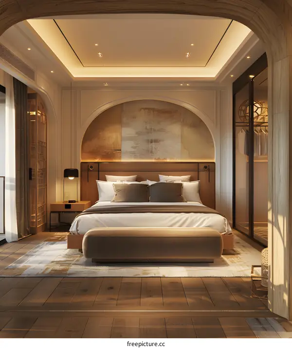 The interior design of the hotel room