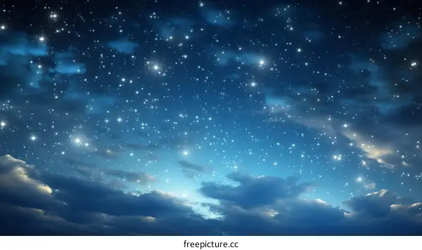 Night Sky with Clouds and Stars