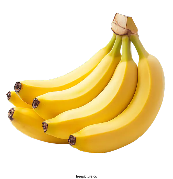 [Transparent Background PNG]Fresh Bunch of Bananas on White Background