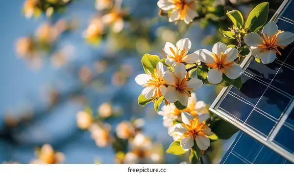 Spring Blossoms and Solar Panels