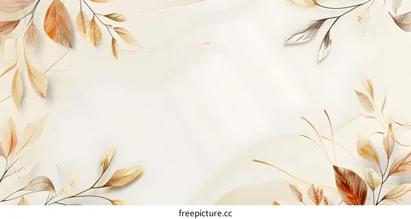 Abstract Watercolor Leaves Background