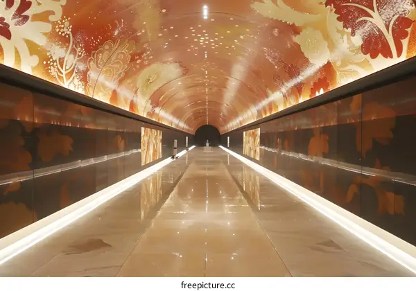 Modern Archway with Floral Mosaic Ceiling