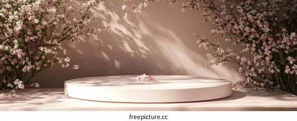 Elegant Spring Blossom Display Podium