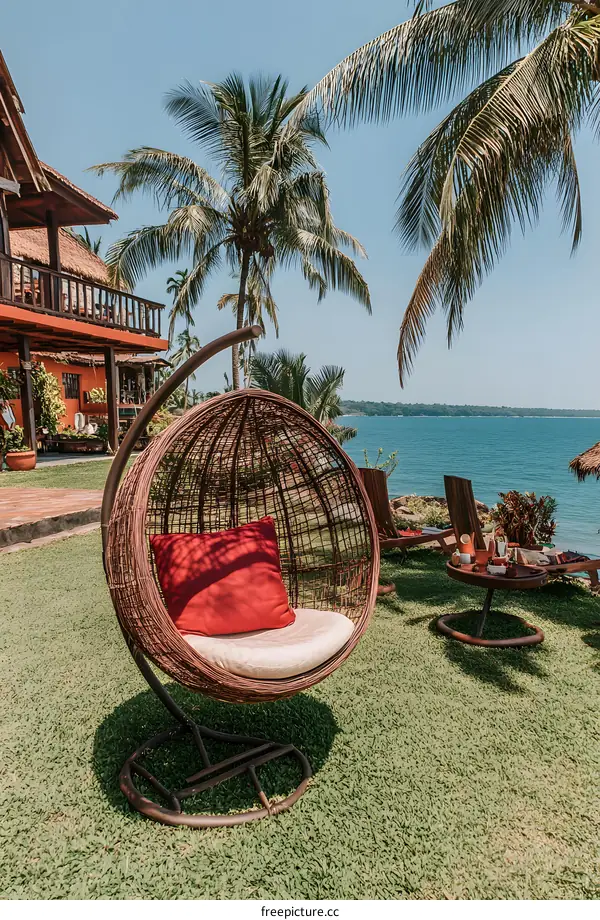 Relaxing Wicker Chair by Tropical Beach