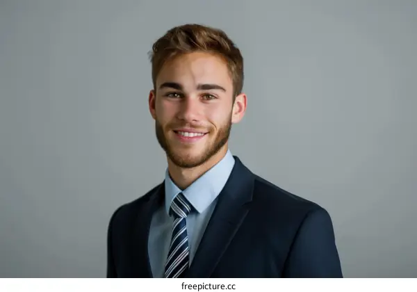 Young professional man in suit smiling