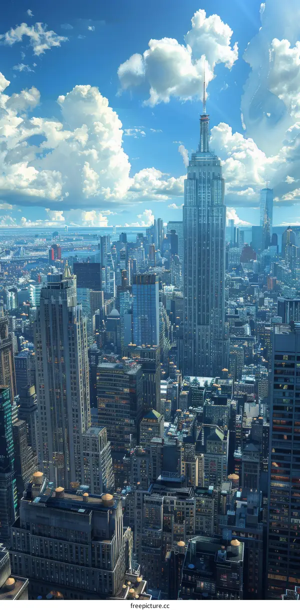 New York City Skyline with Famous Landmarks