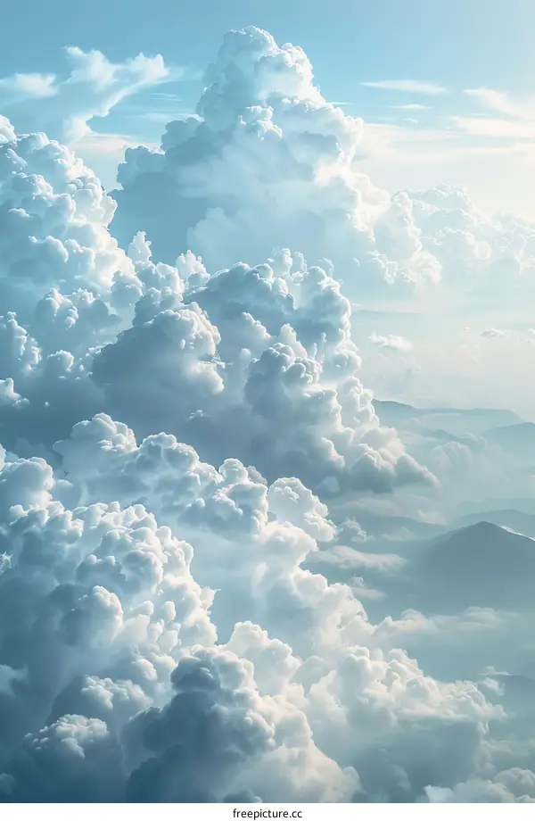 Majestic White Cloudscape Over Mountains