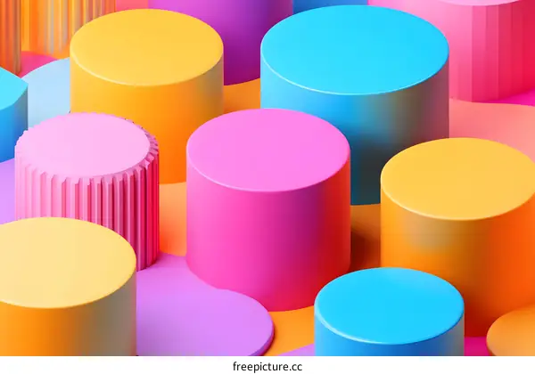 Colorful Abstract Cylinders Background Design