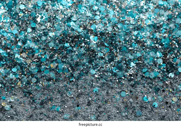 Shiny Turquoise and Silver Glitter Texture