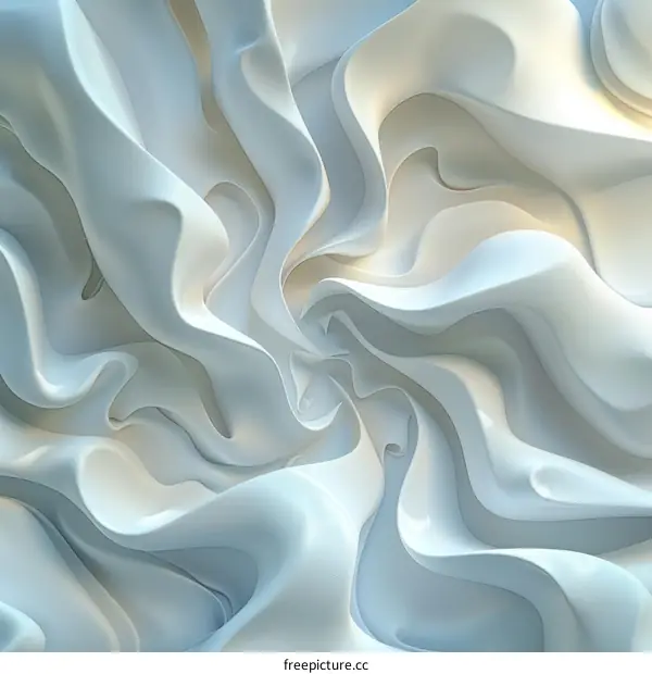 Abstract Design of Flowing White Fabric