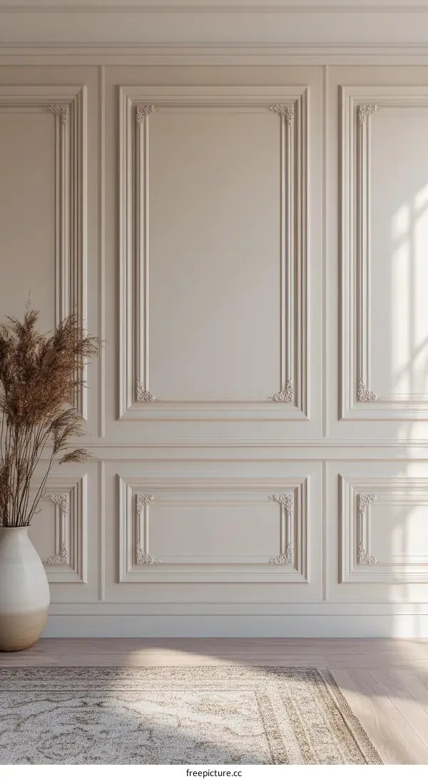 Elegant Empty Room with Ornate Wall Panels