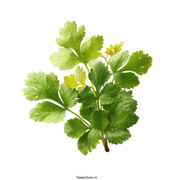 [Transparent Background PNG]Fresh Coriander Leaves Close-up