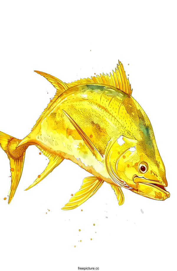 [Transparent Background PNG]Golden Fish Illustration on White Background