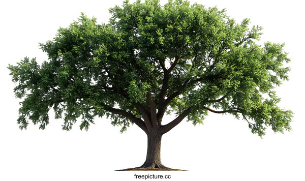 [Transparent Background PNG]Majestic Green Tree Against White Background