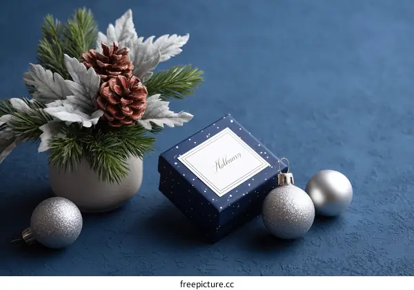 Christmas Gift Box with Decorative Arrangement