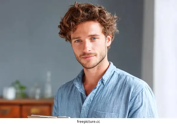 Close-up Portrait of a Caucasian Man