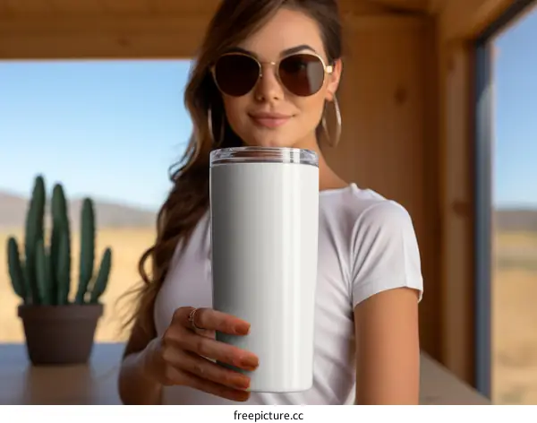 girl with tumbler