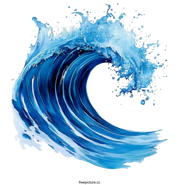 [Transparent Background PNG]Abstract Watercolor Wave Art