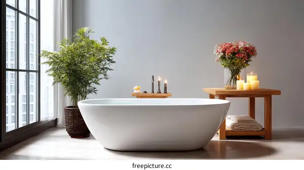 Modern Spa Bathroom Interior Design Illustration