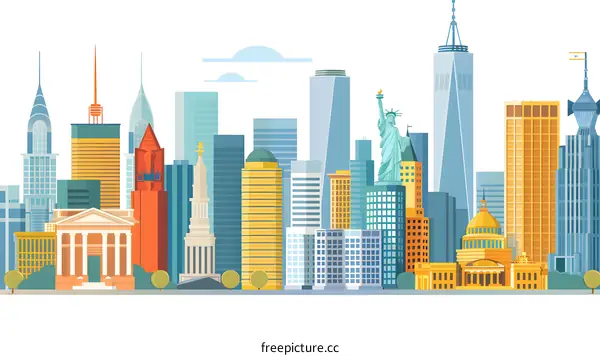 New York City Skyline Illustration