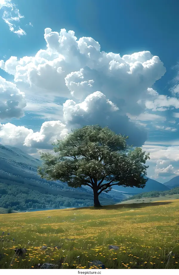Lonely Tree on a Hillside