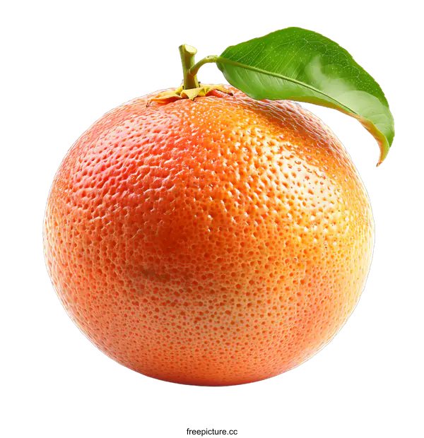 [Transparent Background PNG]Fresh grapefruit with leaf
