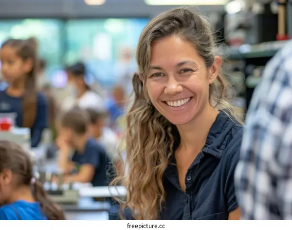 Portrait of a smiling female scientist in a laboratory