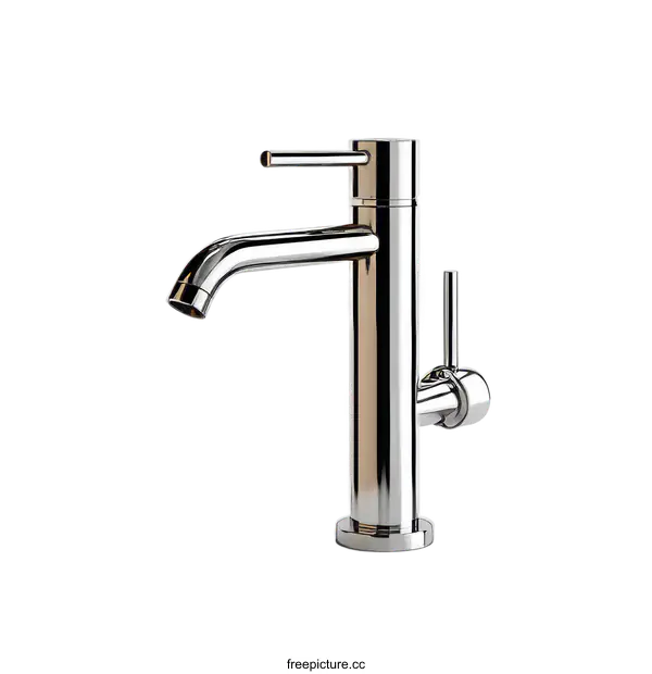 [Transparent Background PNG]Modern Chrome Bathroom Faucet Design