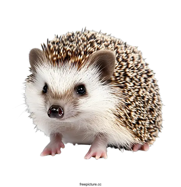 [Transparent Background PNG]Cute Hedgehog with Spiky Fur Isolated on White Background