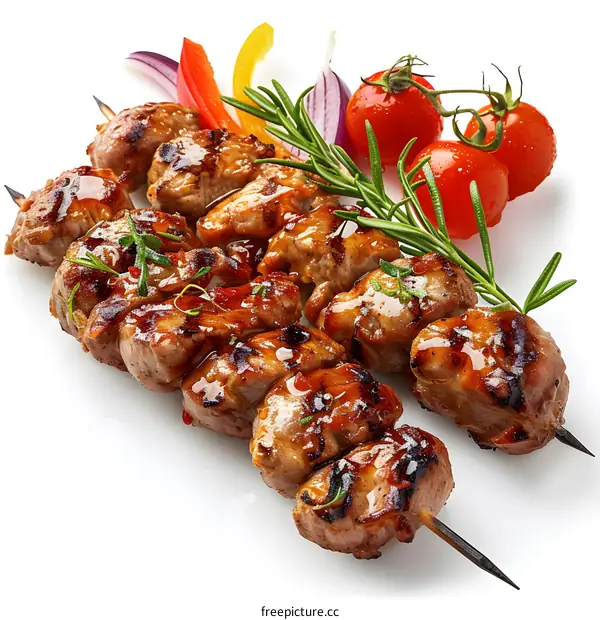 meat skewer with vegetables