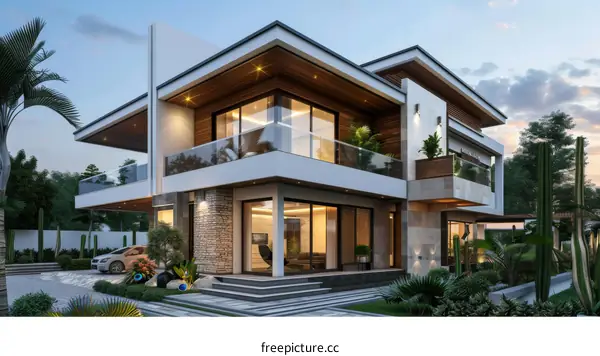 Modern Architectural Exterior Design of a Luxury House