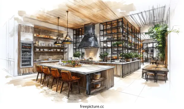 Modern Kitchen Design Illustration