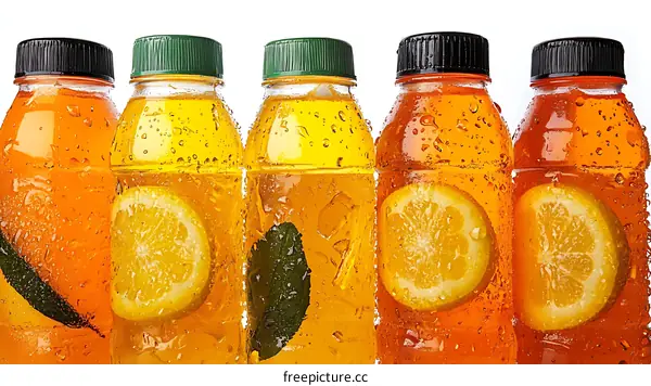 Cold Refreshing Fruit Juice Bottles