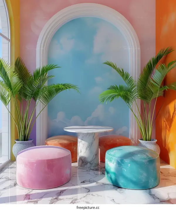 pastel color room interior design